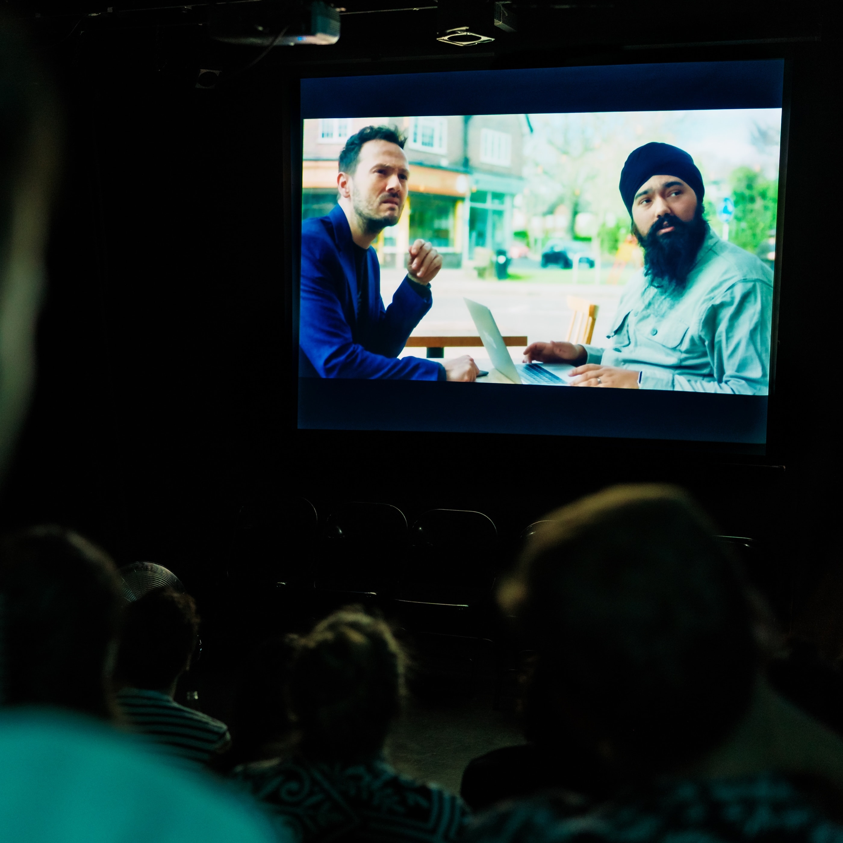 A finished sketch screening at Sketchburn